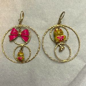 Betsey Johnson Frog Hoop Earrings
